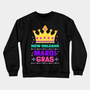 New Orleans Carnival Beads And Blings Party 2022 Mardi Gras Crewneck Sweatshirt